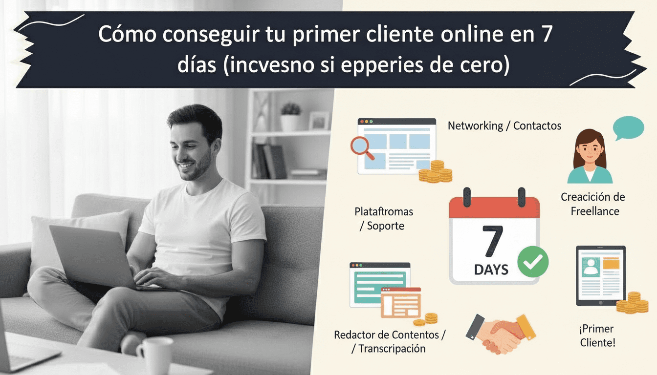 Cómo conseguir tu primer cliente online en 7 días (aunque empieces desde cero)