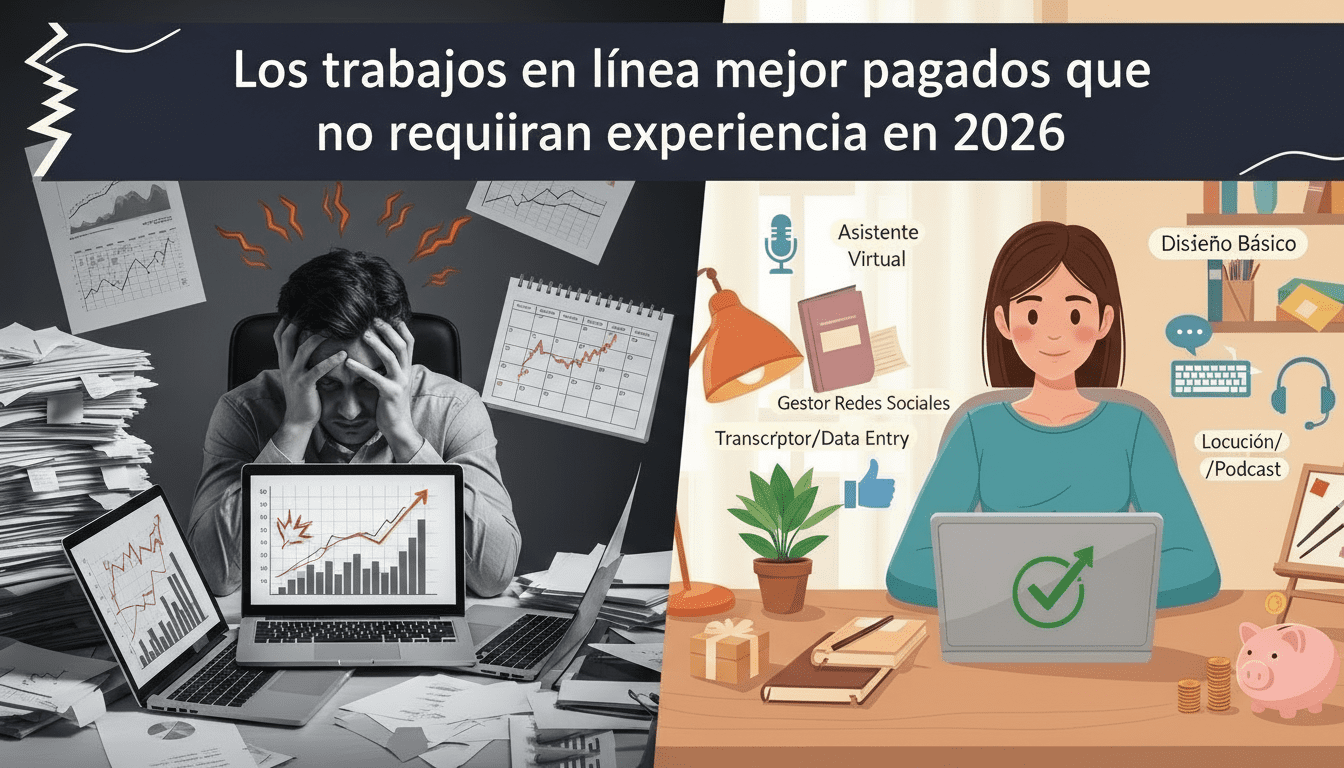 Trabajos online mejor pagados que no requieren experiencia en 2026